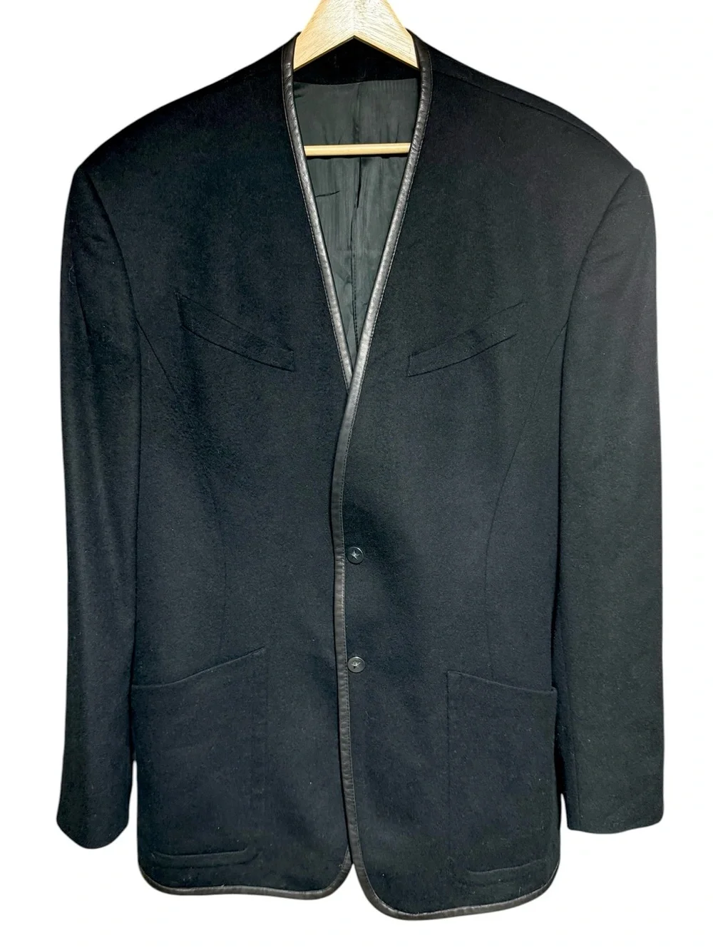 Thierry Mugler Paris, Wool/ Cashmere Leather Trim, Blazer